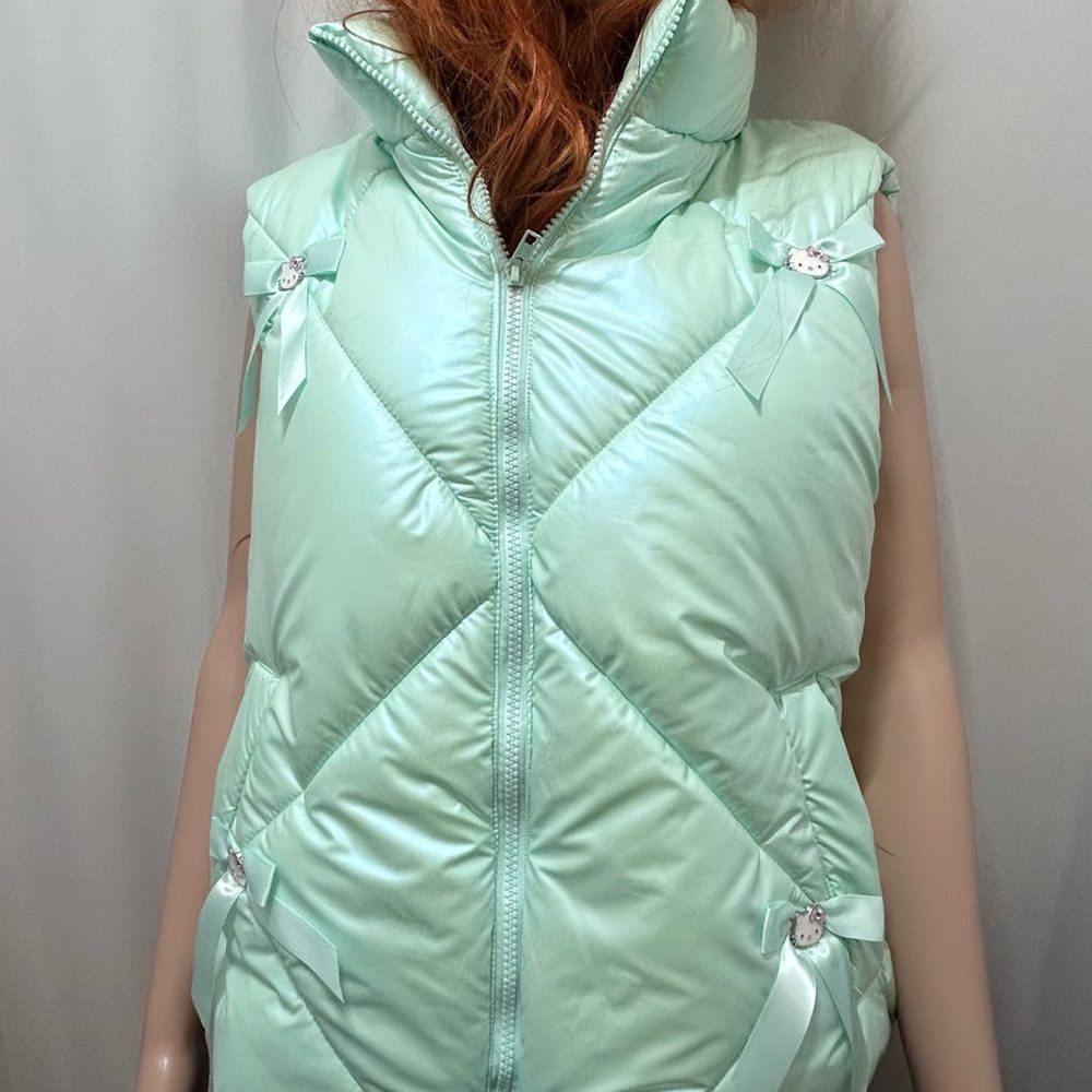 Hello kitty x Forever 21 Aqua Green Puffer Vest